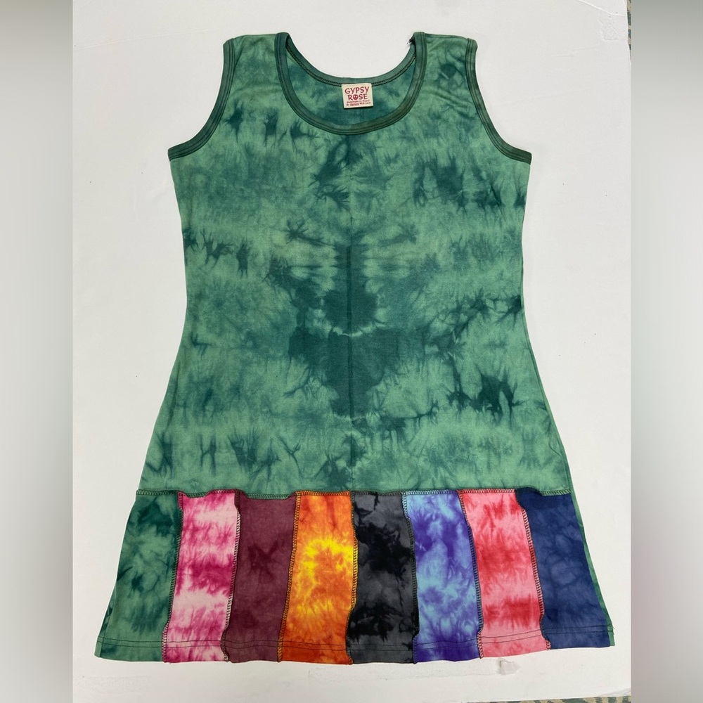 Gypsy Rose vintage tie dye multi color maxi dress